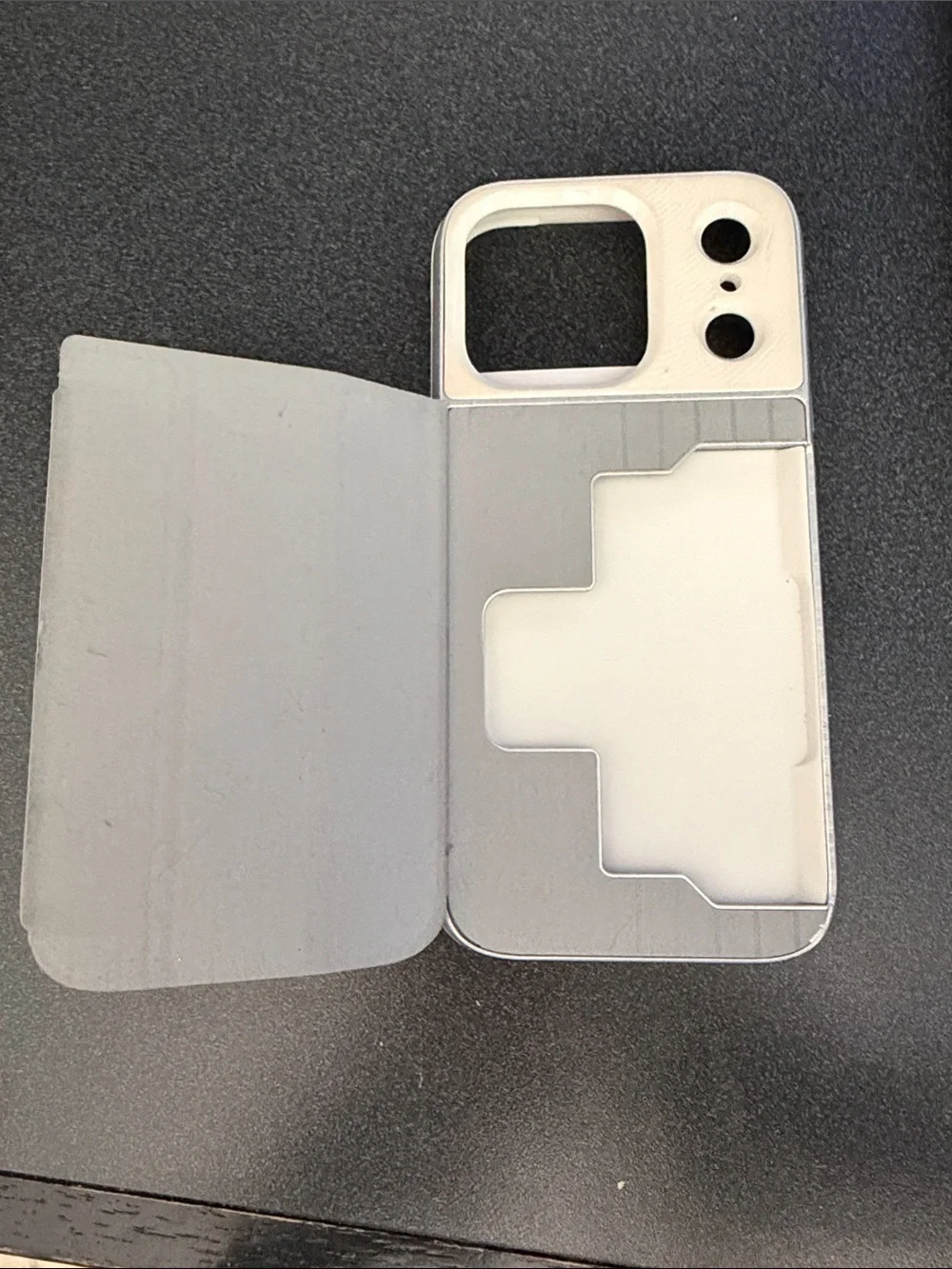 Gray Flip Wallet Phone Case with Card Slot for iPhone 17 pro
